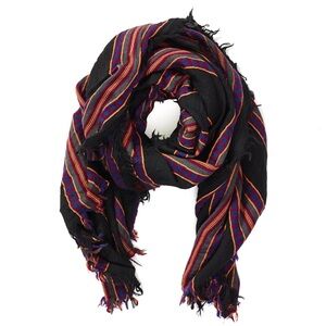 ARITZIA | Wilfred Mixed Stripes Blanket Wool Scarf in Black OS